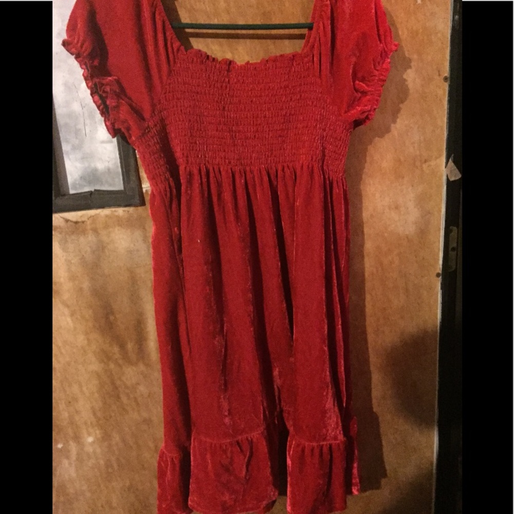 *SALE* Red Velour Dress Sz L
